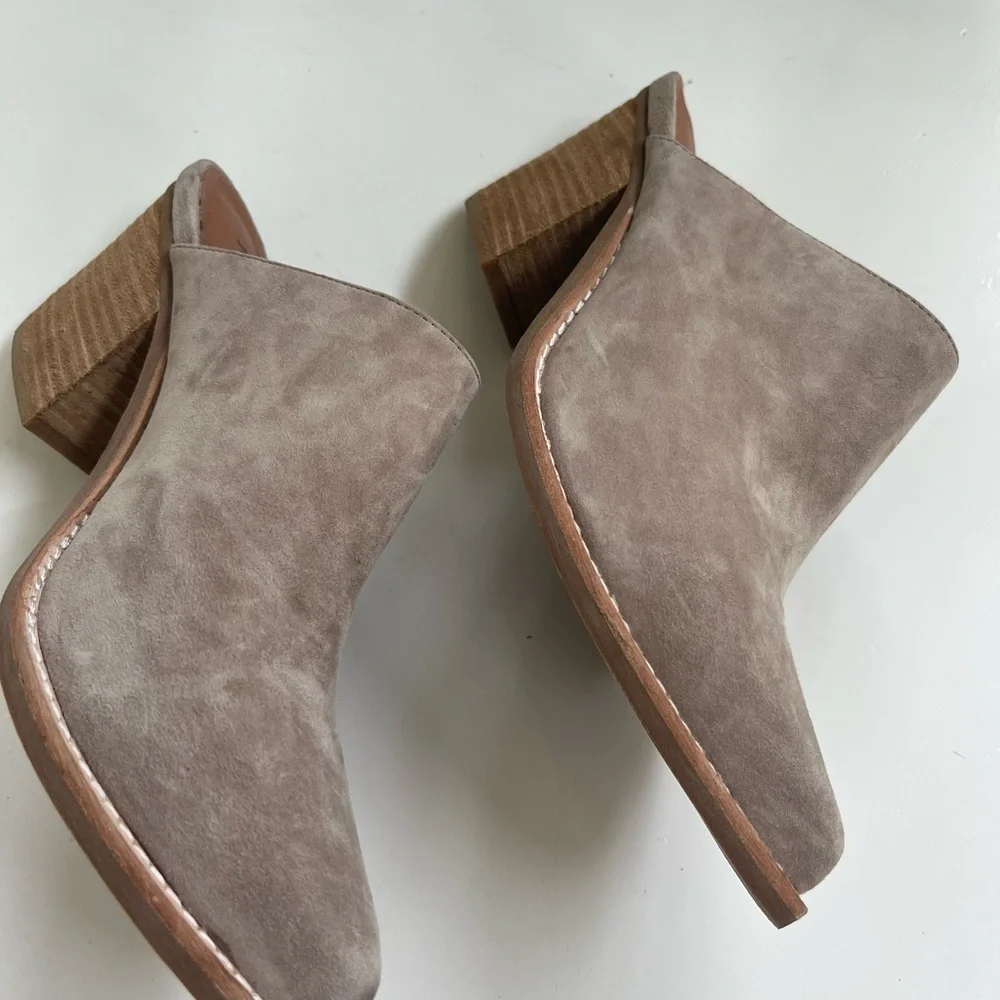 Jeffrey Campbell Mules slides Favela-2 beige 8.5 block heel pointy toe Worn Once - Picture 7 of 9